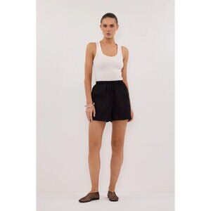 DISSH Quinn Black High Rise Linen Shorts Size 2